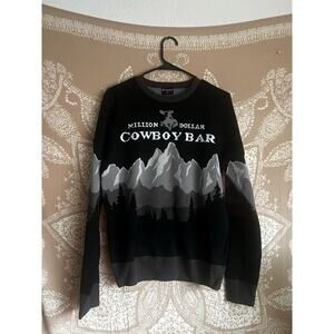 Million Dollar Cowboy Bar Jackson Hole Crewneck Mountain Sweater Size Small